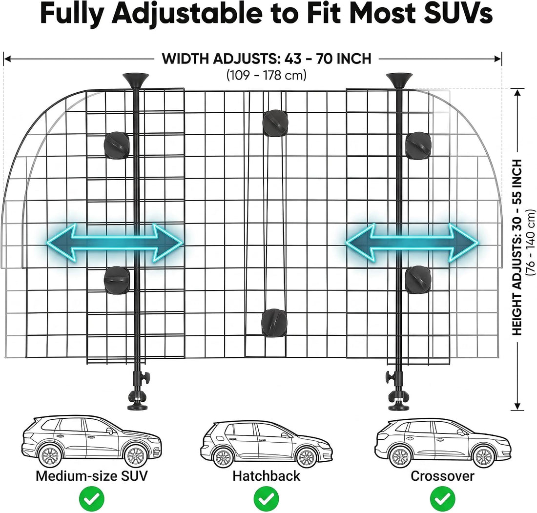 Adjustable Heavy Duty Metal Dog Car Barrier for SUVs