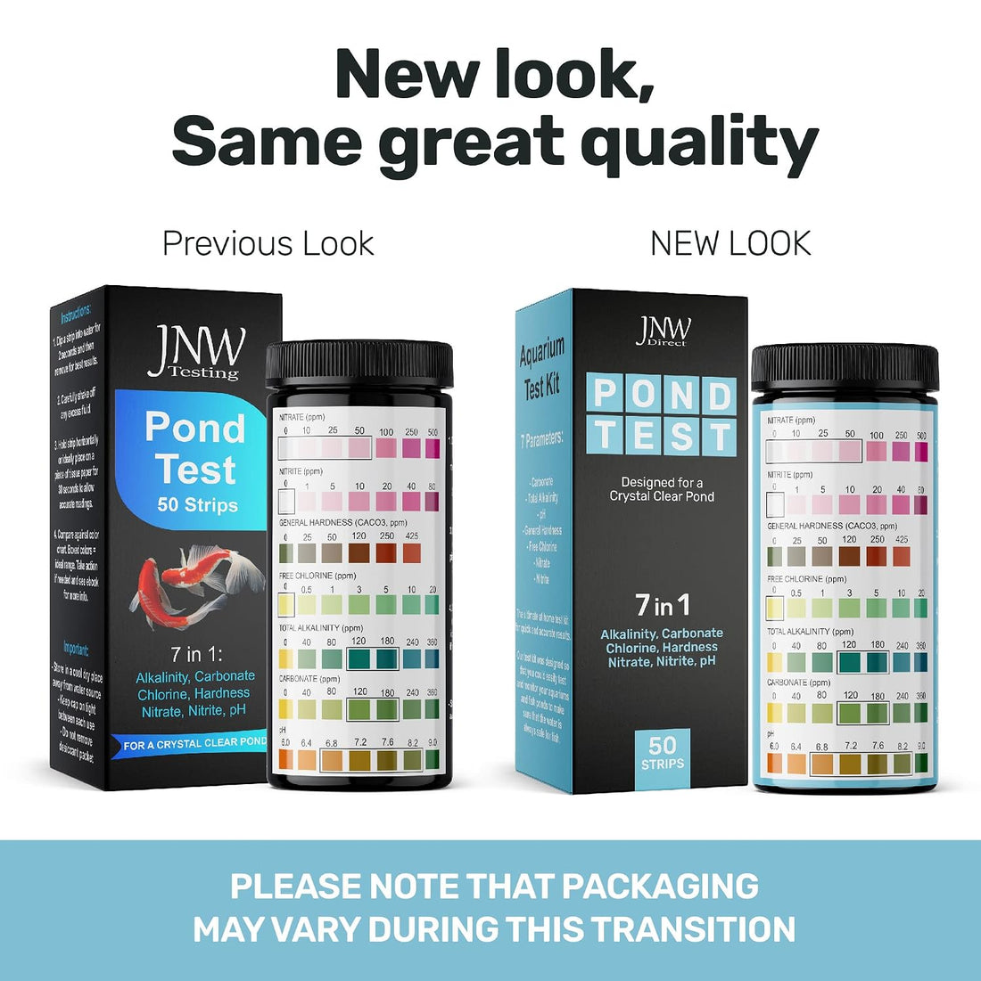 JNW Direct Pond Water Test Kit for Ponds - 7 in 1 Test Strips