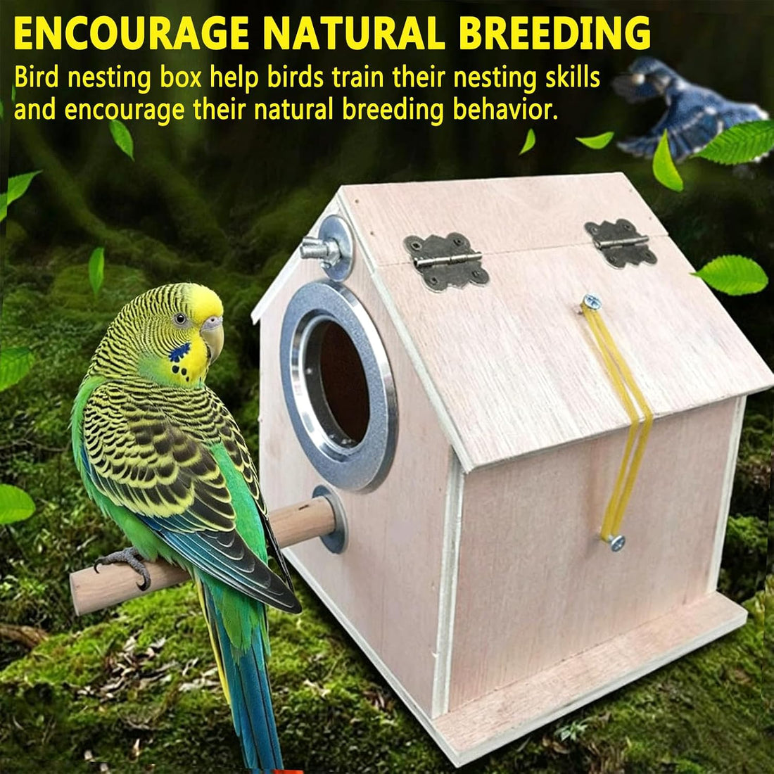 kathson Parakeet Nesting Box,Bird Nest House,Parrots Breeding Mating