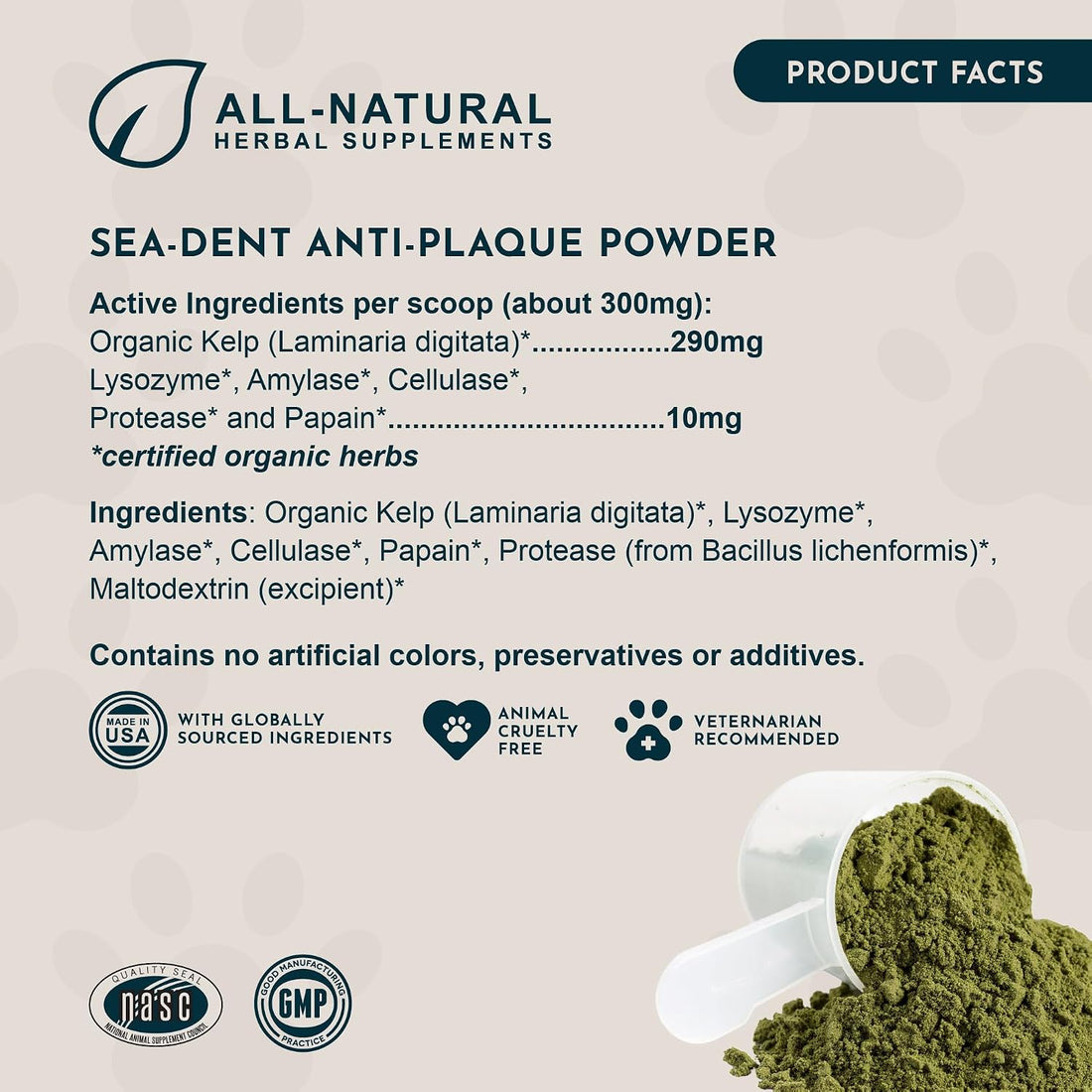 Animal Essentials Sea-Dent for Dog Teeth - 1.76 Oz