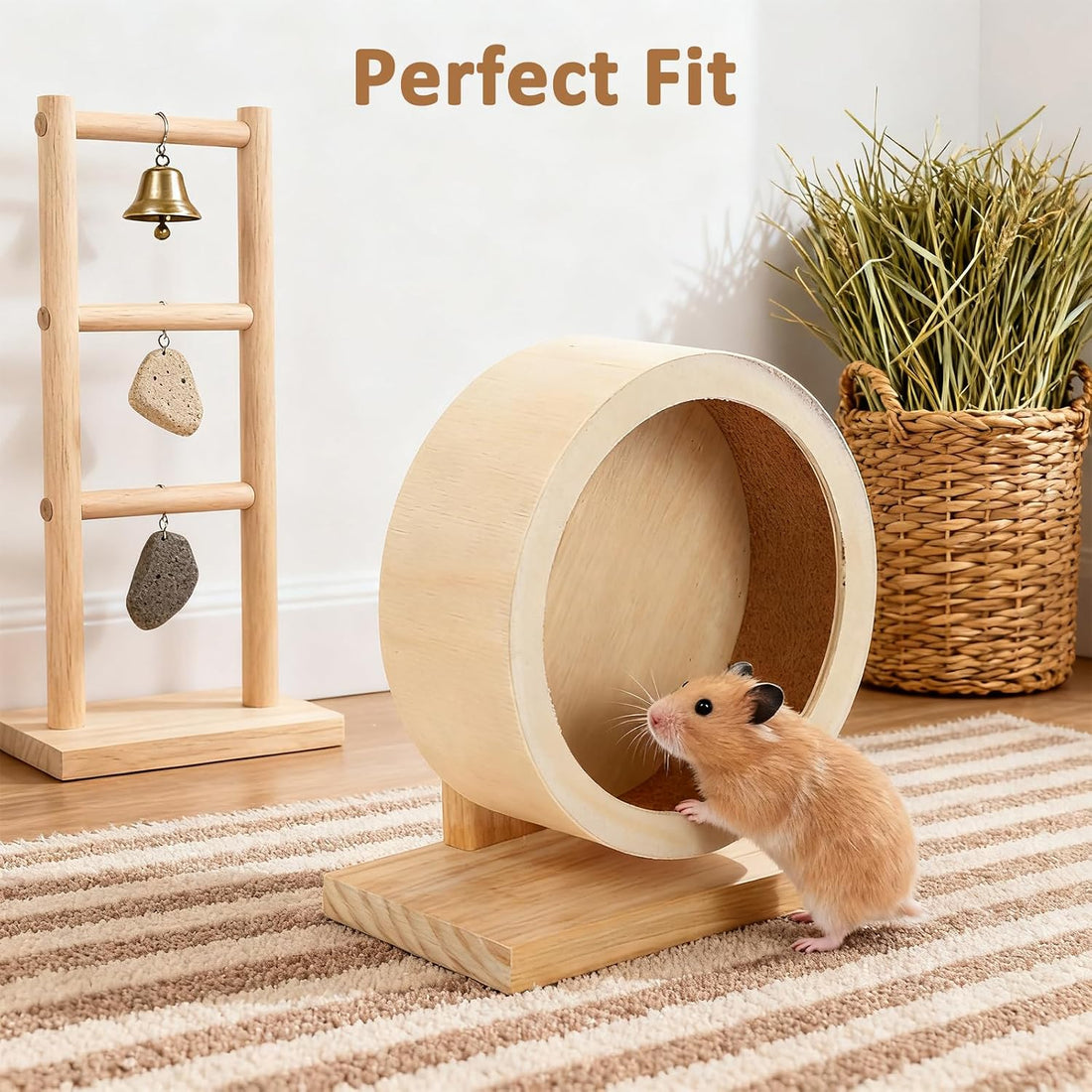 Wooden Hamster Wheels 5.7 Inch Silent Hamster Wheel