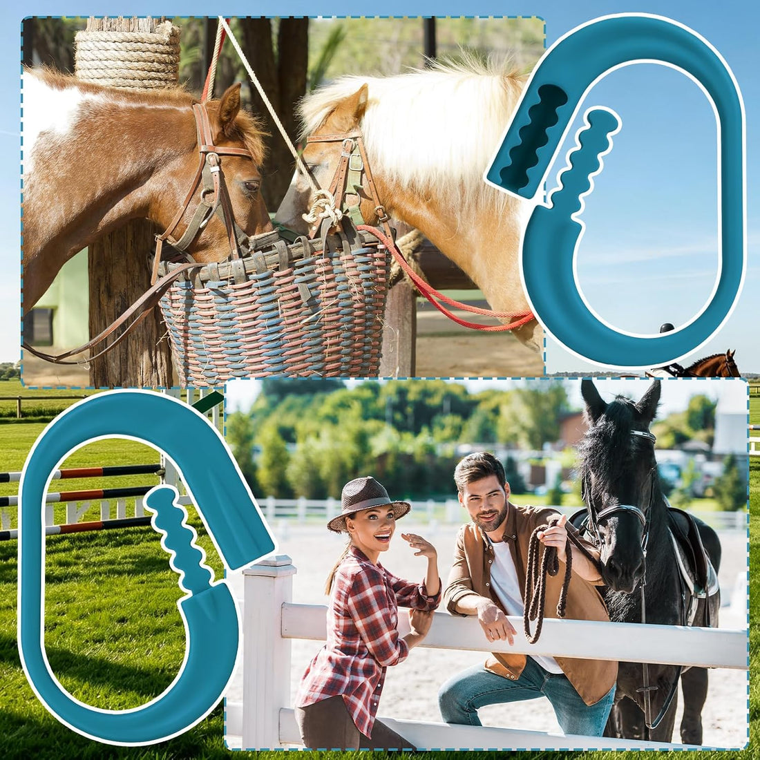 Aliceset 6 Pcs Protective Horse Blocker Tie Multi-Purpose Horse Clip