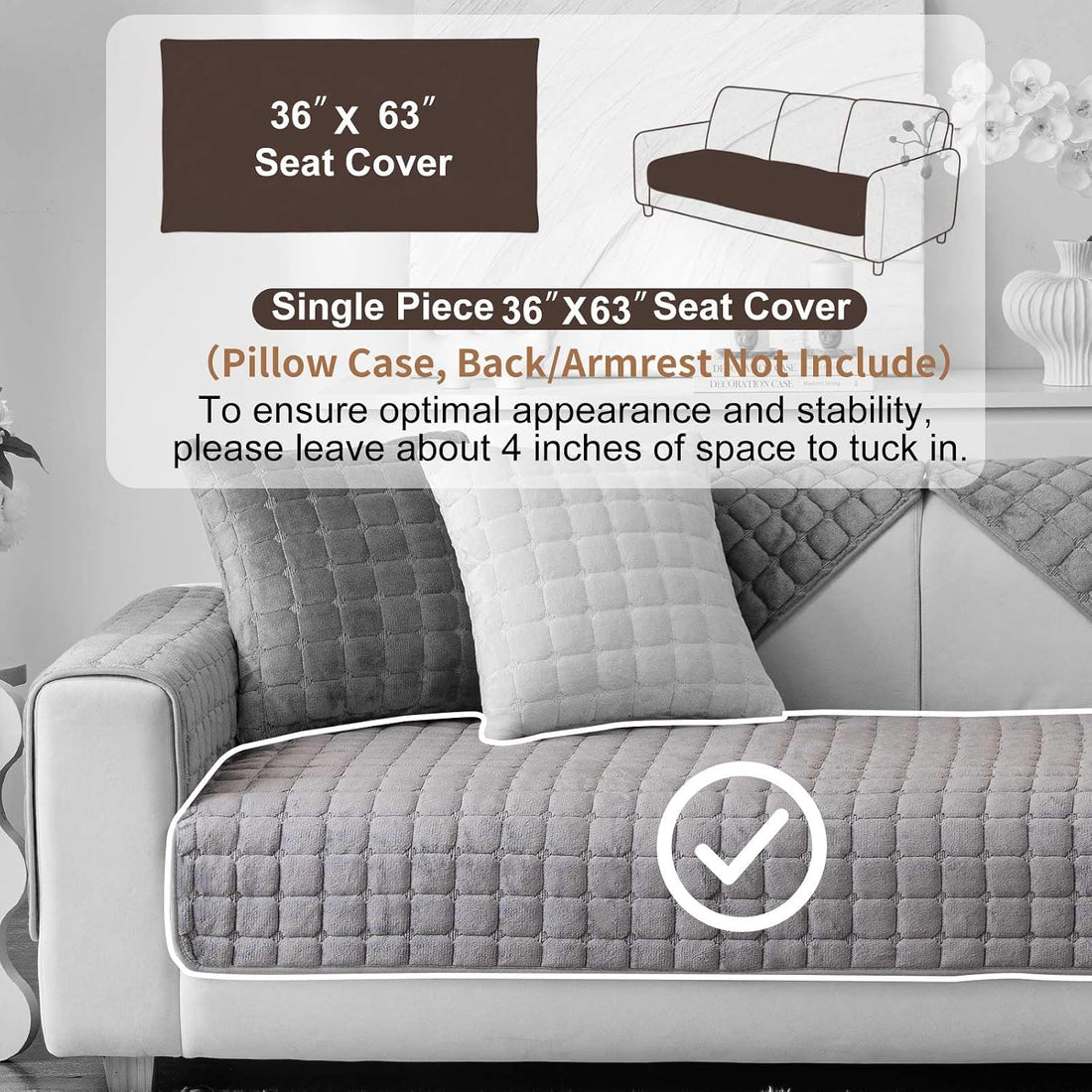 Velvet Washable Couch Cover,Nonslip Sofa Cover for Dogs.