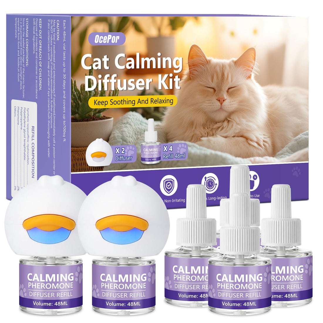 OcePor Cat Calming Diffuser 4 Refill Solutions