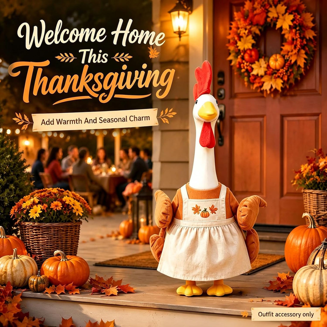 Turkey Porch Goose Outfit Fall Thanksgiving Costume for 23" Harvest