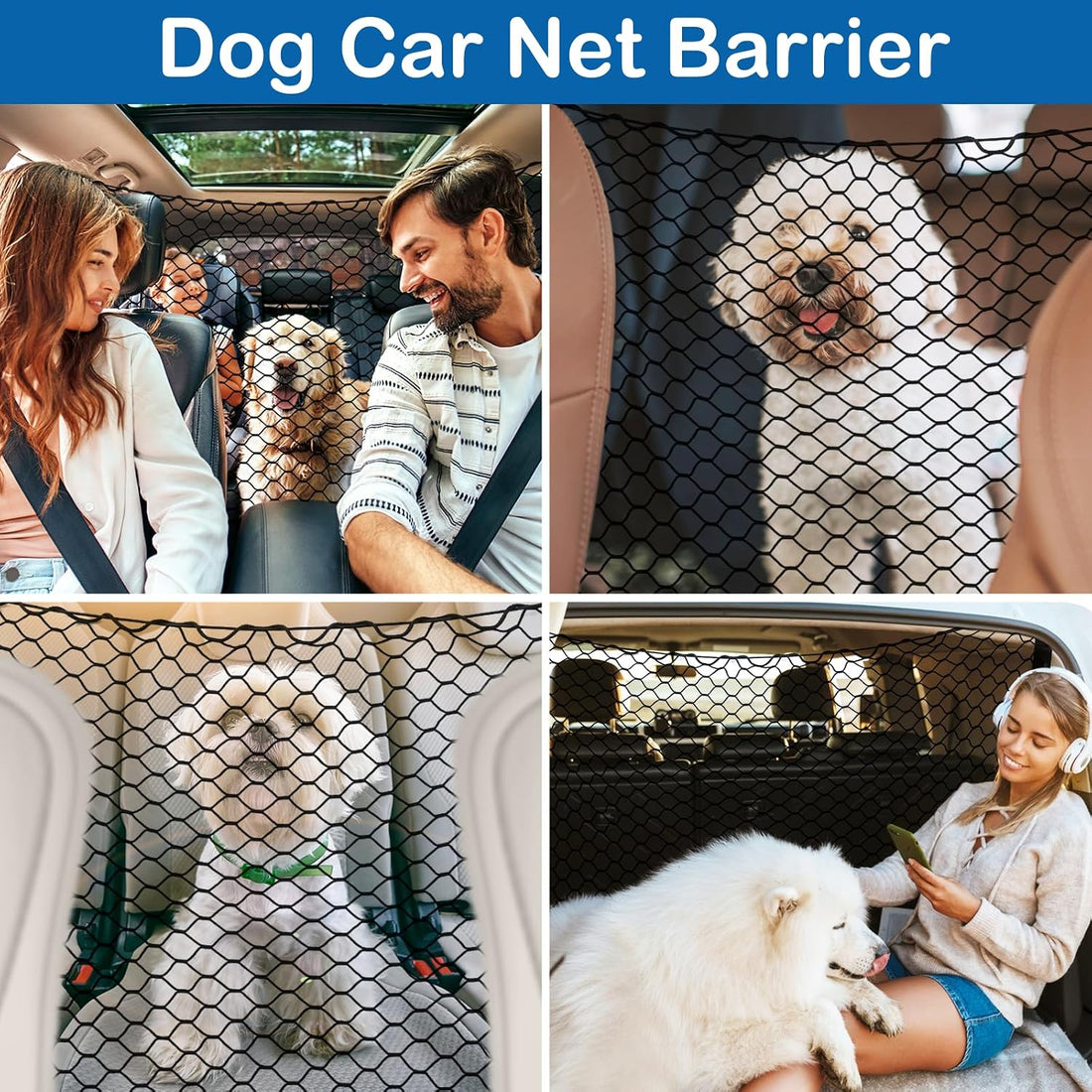 Dog Car Barrier Net Pet Car Divider Back Seat Barrier Net for Trucks