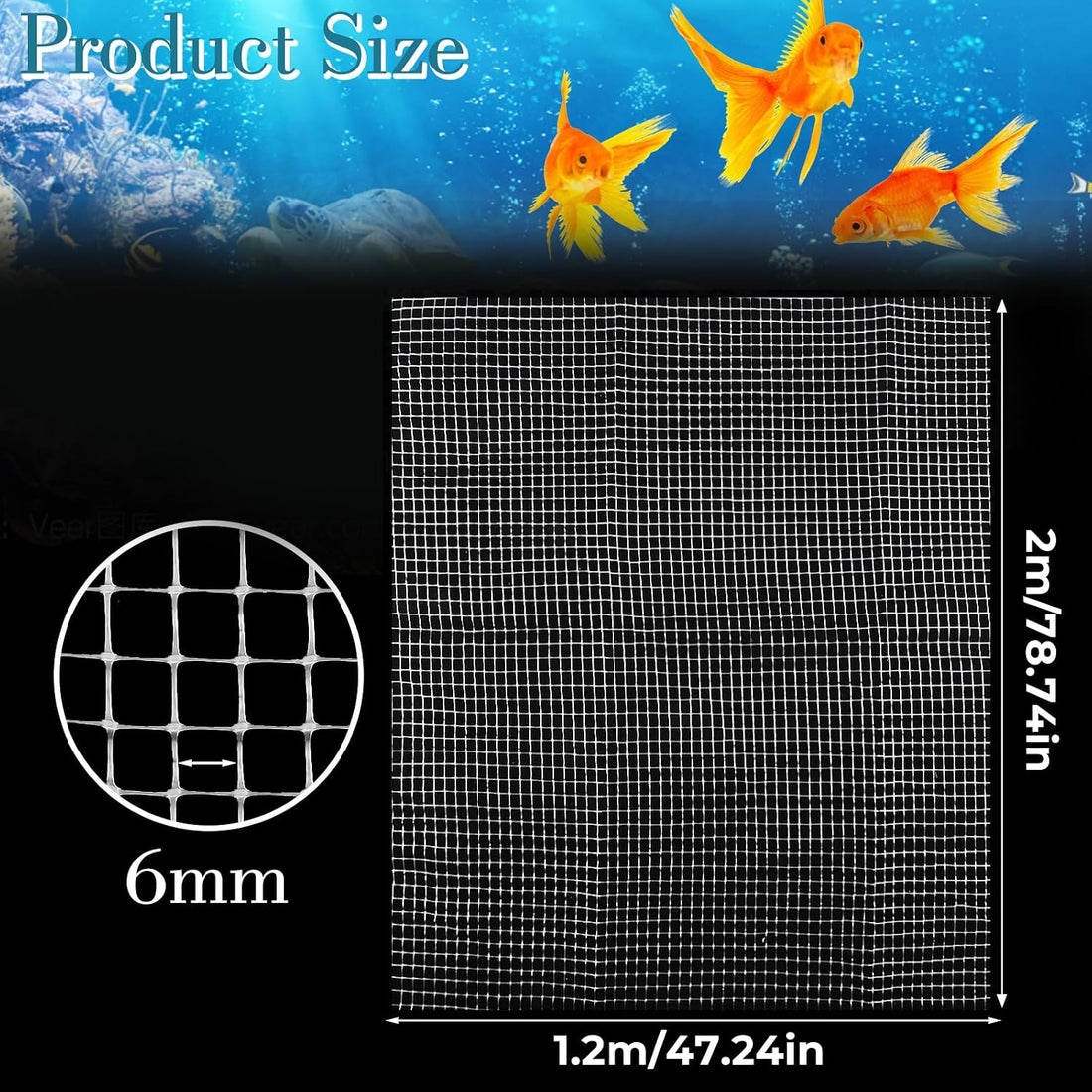 Clear Mesh Netting Aquarium Mesh 4 x 6.5 Feet