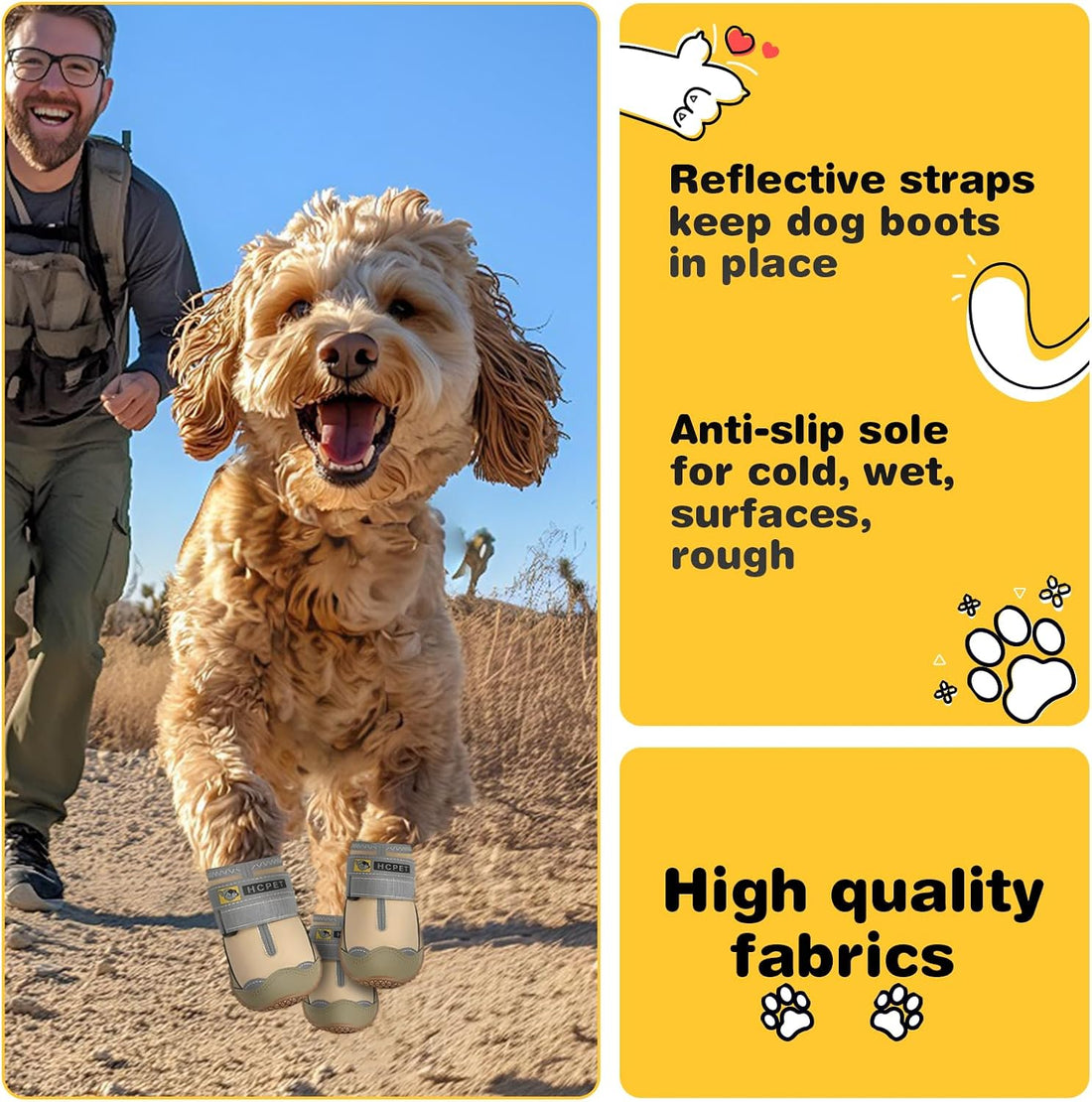 Hcpet Dog Shoes for Dogs, Dog Booties for Dogs