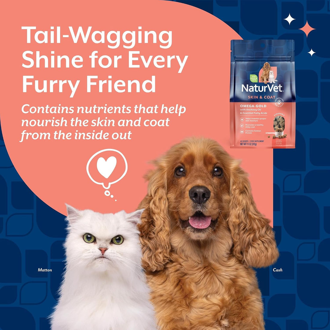 NaturVet Skin & Coat Plus Omegas Supplement for Cats