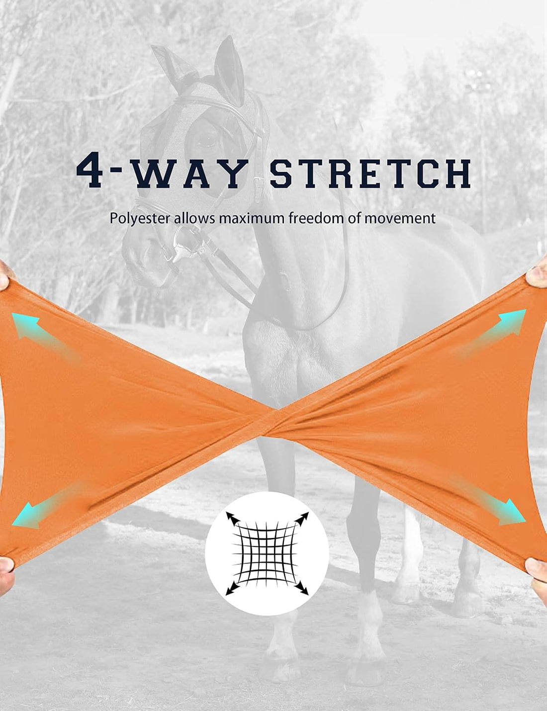 Horse Fly Mask with Ears, Fly Mask for Horses, Breathable Mesh