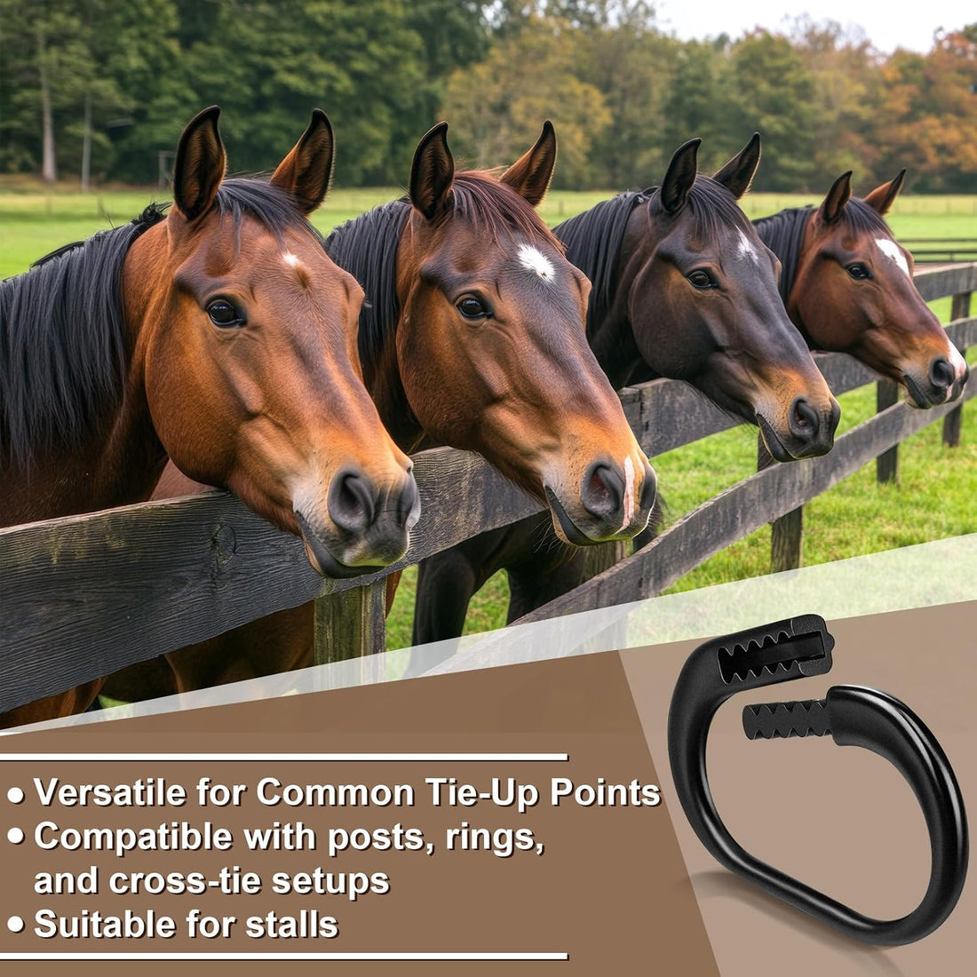 Shinylin 4 Pcs Protective Horse Tie Multi-Purpose Horse Clip