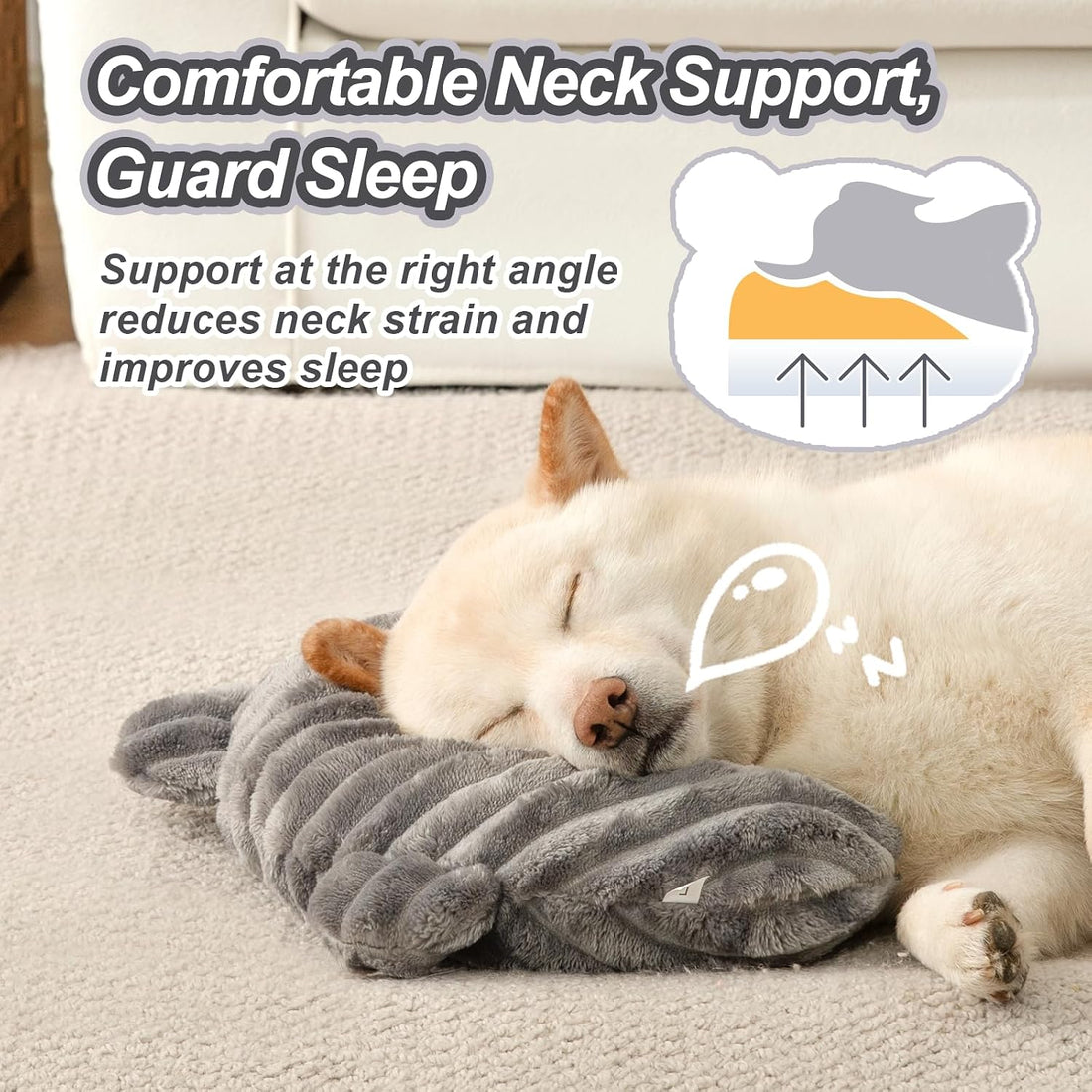 Dog Calming Pillow,Soft and Neck-Friendly,Washable Pet Neck