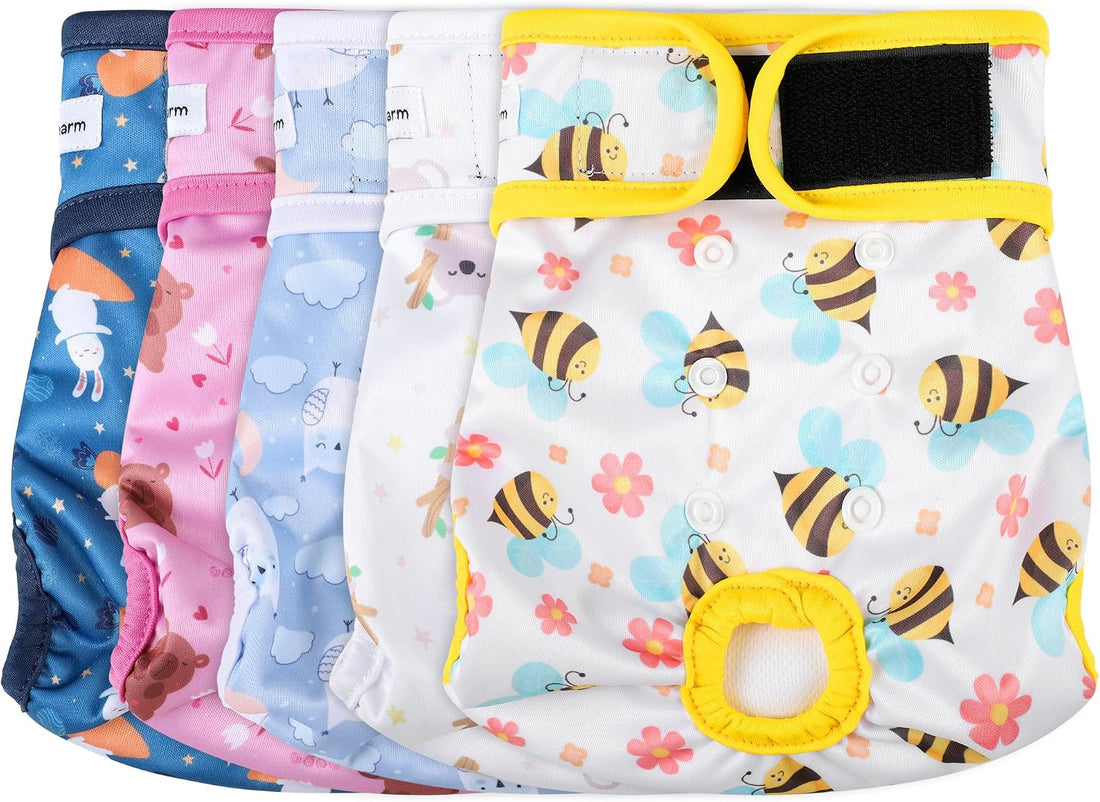 5 Pack Reusable Diapers for Doggie
