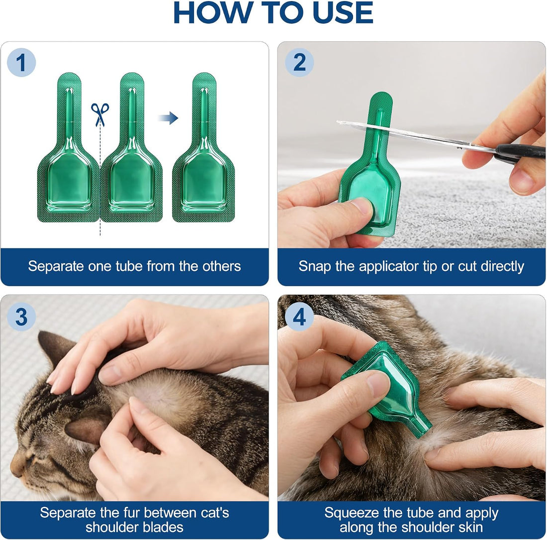 Miguelina 12 Pcs Flea & Tick Topical Spot-On Drops for Cat