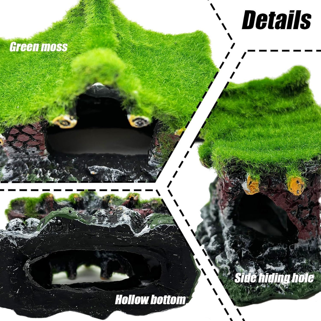 Aquarium Decoration House Resin Hideout Small Betta Fish Shrimp Tank