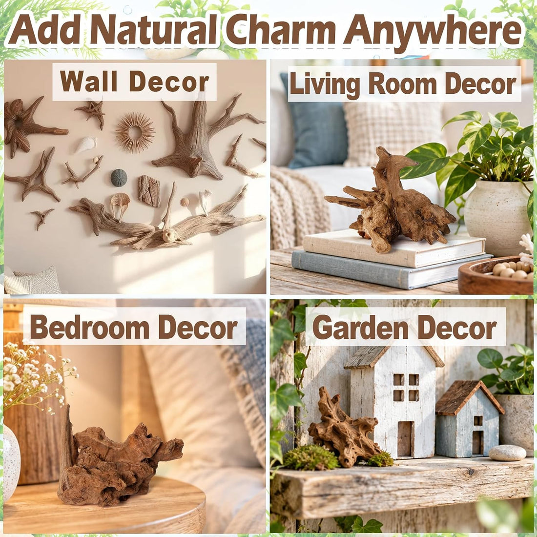 12PCS Natural Small Driftwood 2"–4" Unique Wood for Aquarium