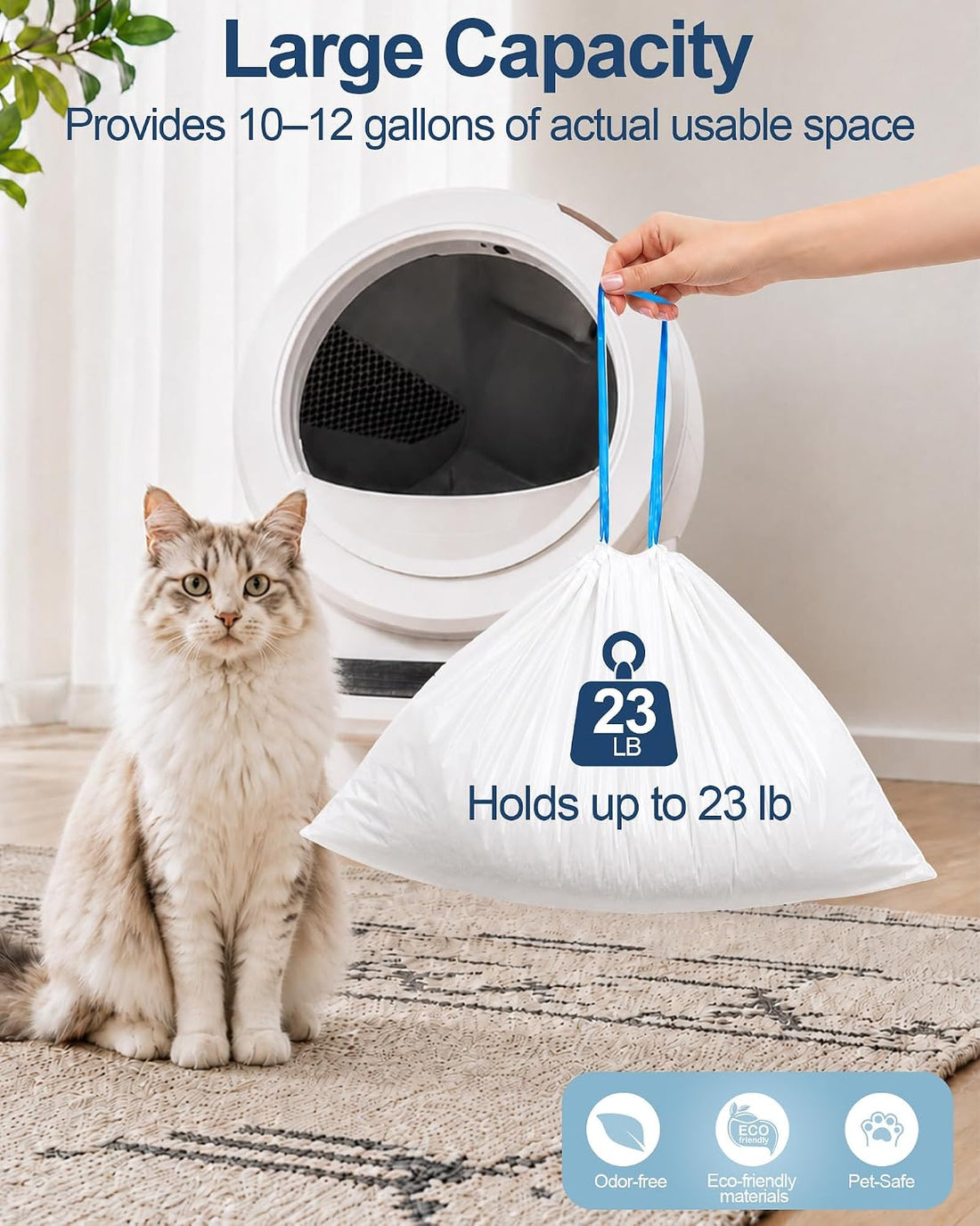 90 Count Automatic Litter Box Liners Compatible with Litter Box Robot