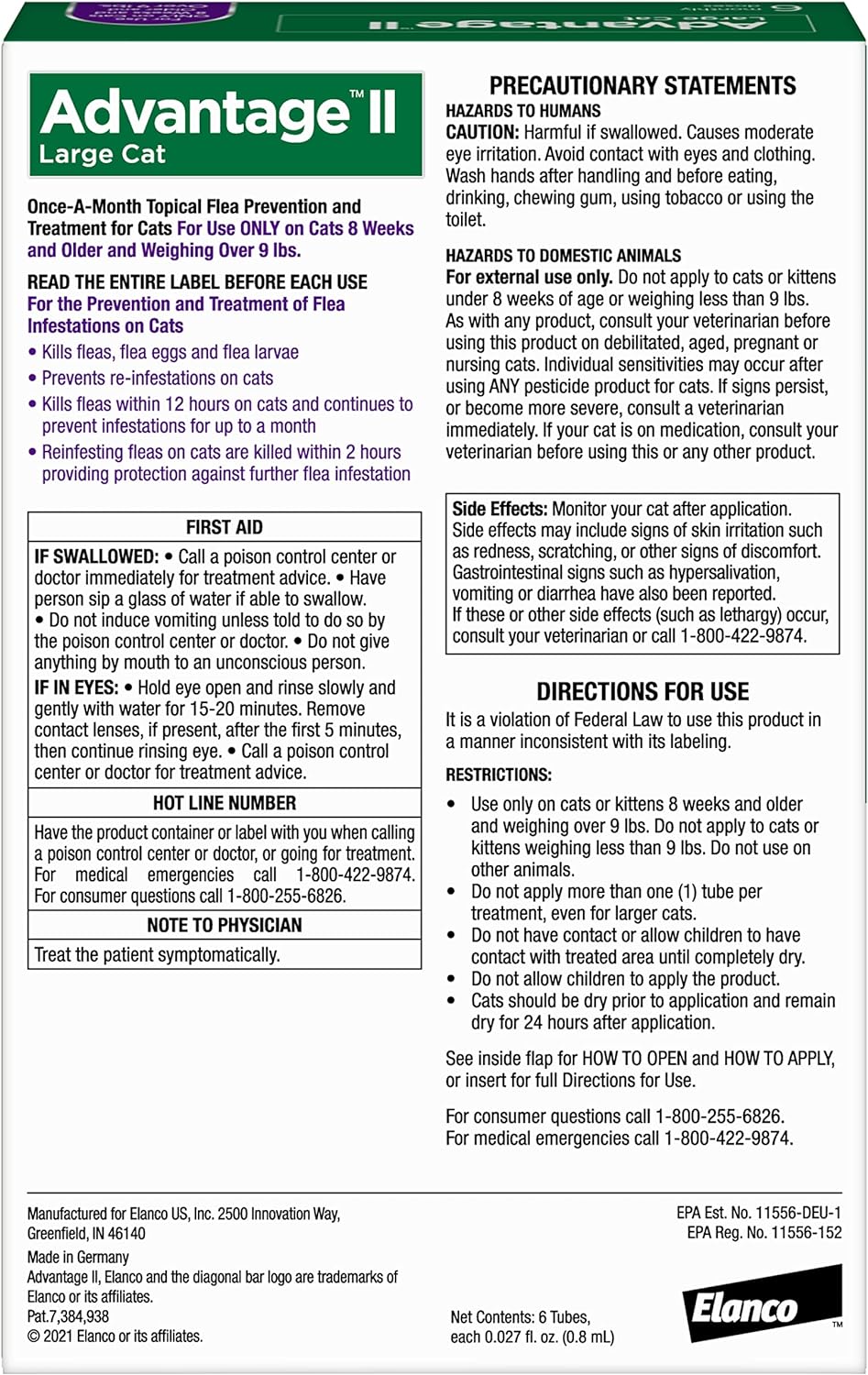 Advantage II Large Cat Vet-Recommended Flea Treatment & Prevention