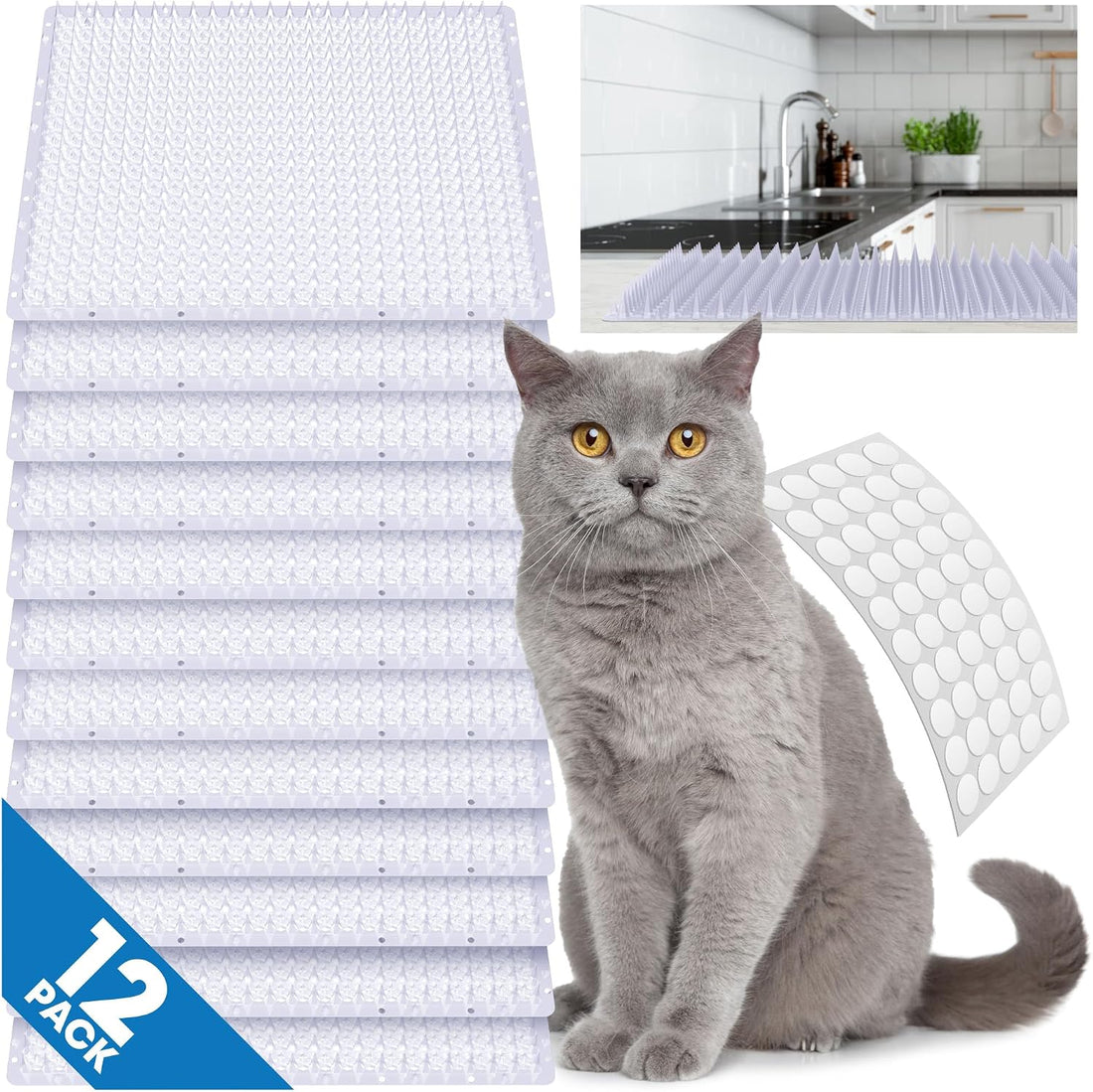 Petfolio 12 Pack Upgraded Scat Mat For Cats