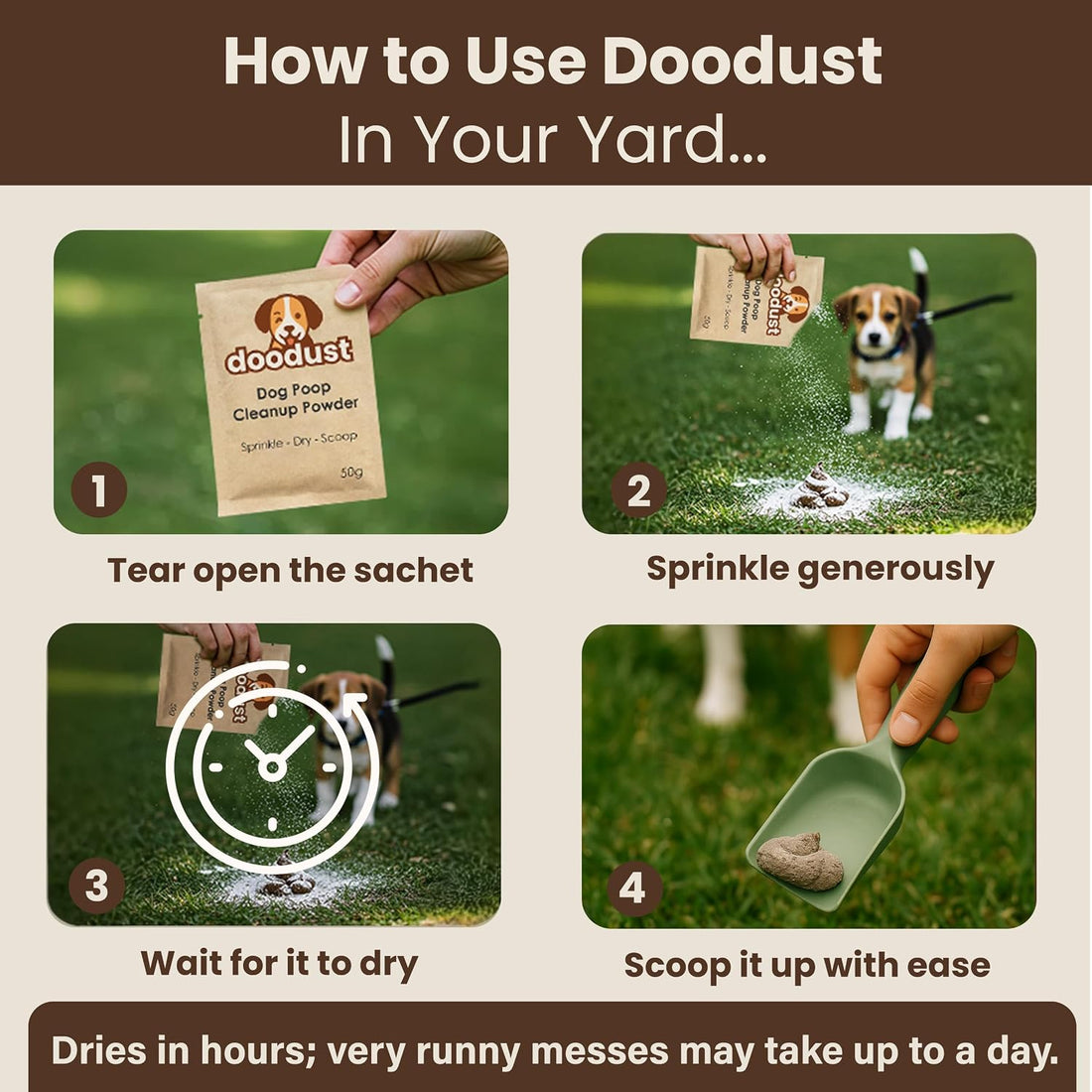 Dog Poop Powder, Poop Hardener, Solidifier, Biodegradable, Pet-Safe