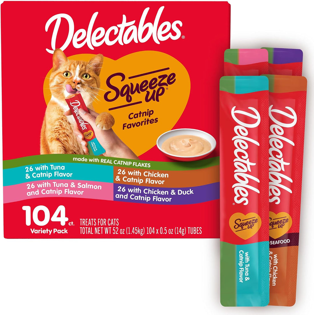 Delectables Squeeze Up Lickable Wet Cat Treats Catnip Variety Pack
