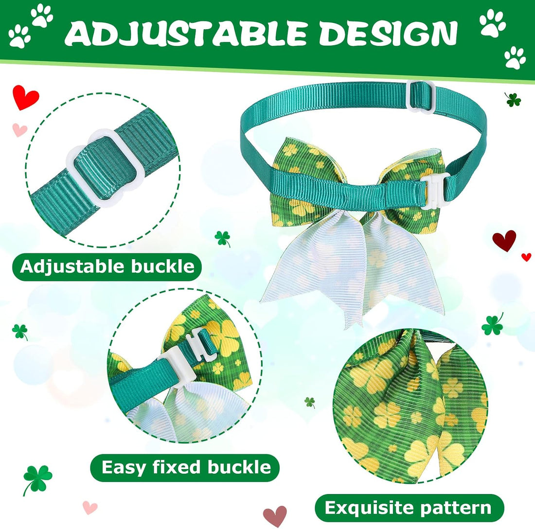 Chunful 100 Pcs Valentine's Dog Bow Ties St. Patrick's Day Dog