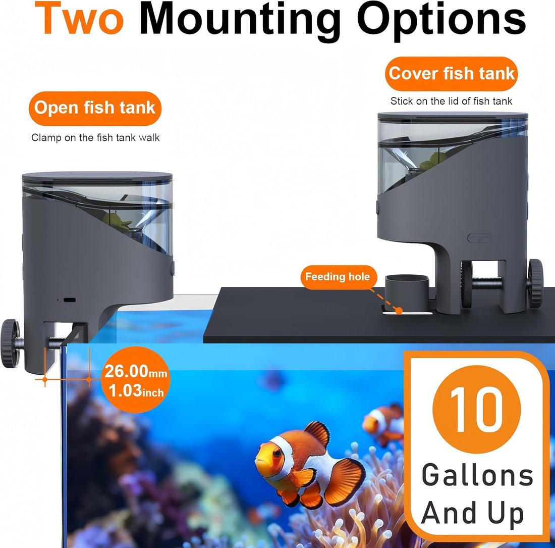 WiFi Automatic Fish Feeder for Aquarium, Flake Feeder with Camera