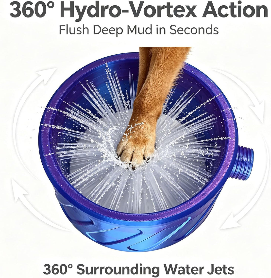 360° Dog Paw Cleaner Attachment, Shower Pet Foot Washer Ring
