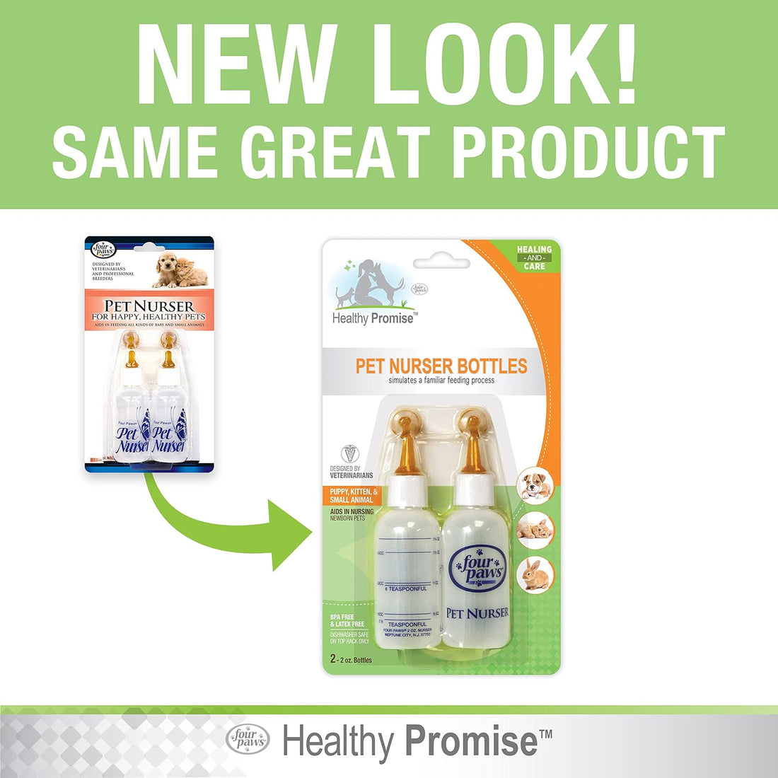 Four Paws Healthy Promise Pet Nurser Bottles, 2 Count