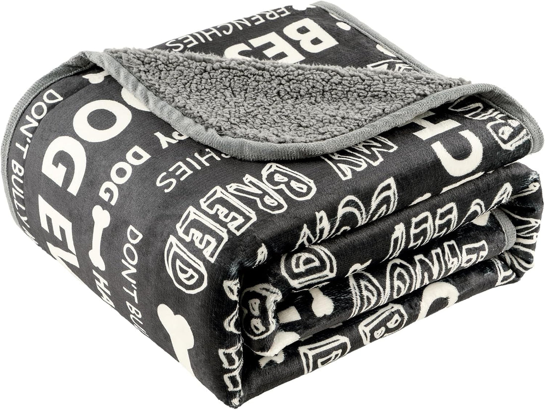 Waterproof Dog Blankets for Large Dogs 50"x60" Dark Grey