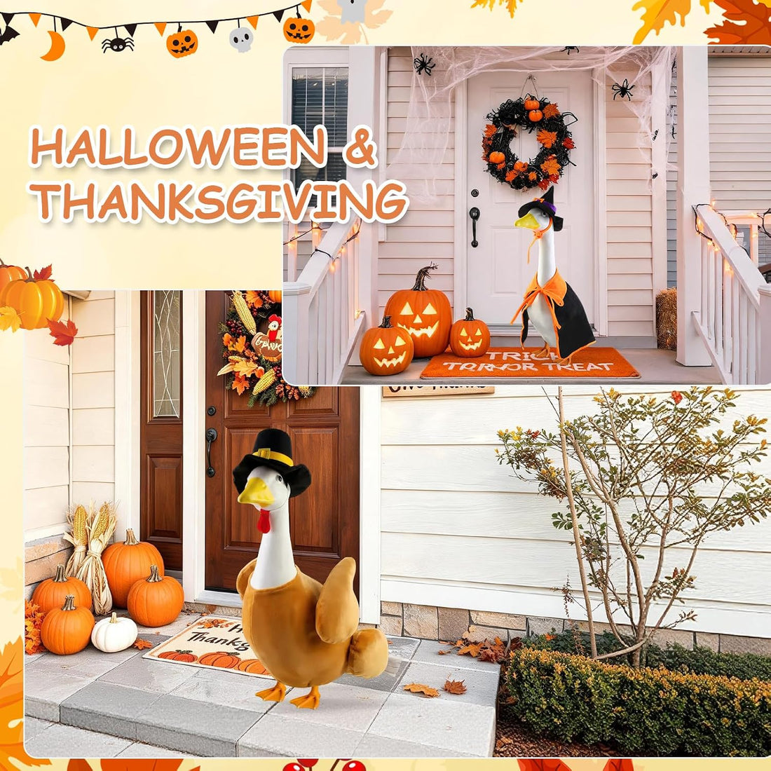 8 Set Porch Goose Outfits 23 inch Holiday Goose Clothes
