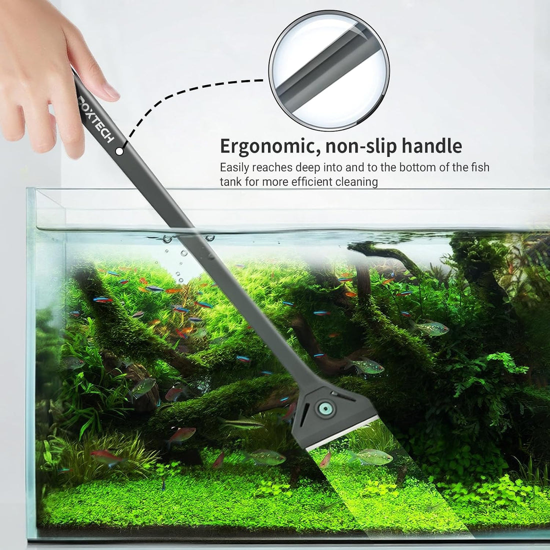 boxtech Aquarium Algae Scraper with Dual Head Design for Small Tanks