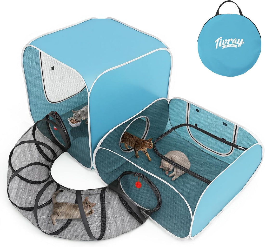 Cat Playpen, 3-in-1 Pop-up Outdoor Cat Enclosure