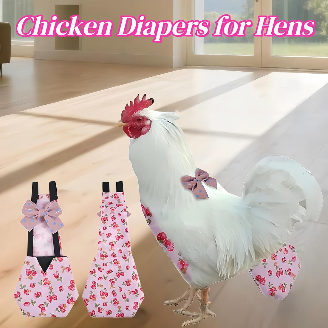 2 Pack Chicken Diapers for Hens, Roosters, Diapers for Ducks