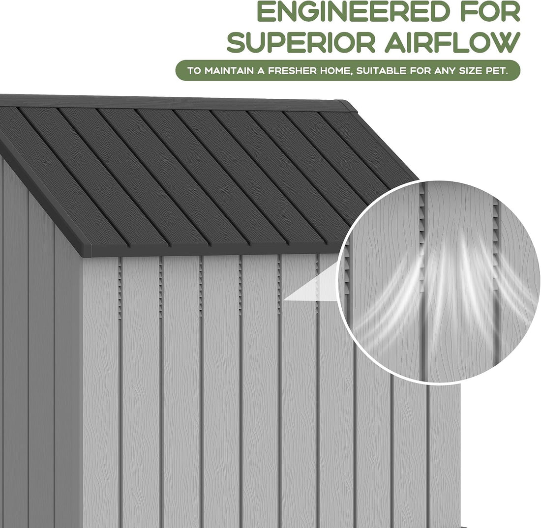 Fancyango Large Dog House for Outdoor Indoor Use Stable Plastic