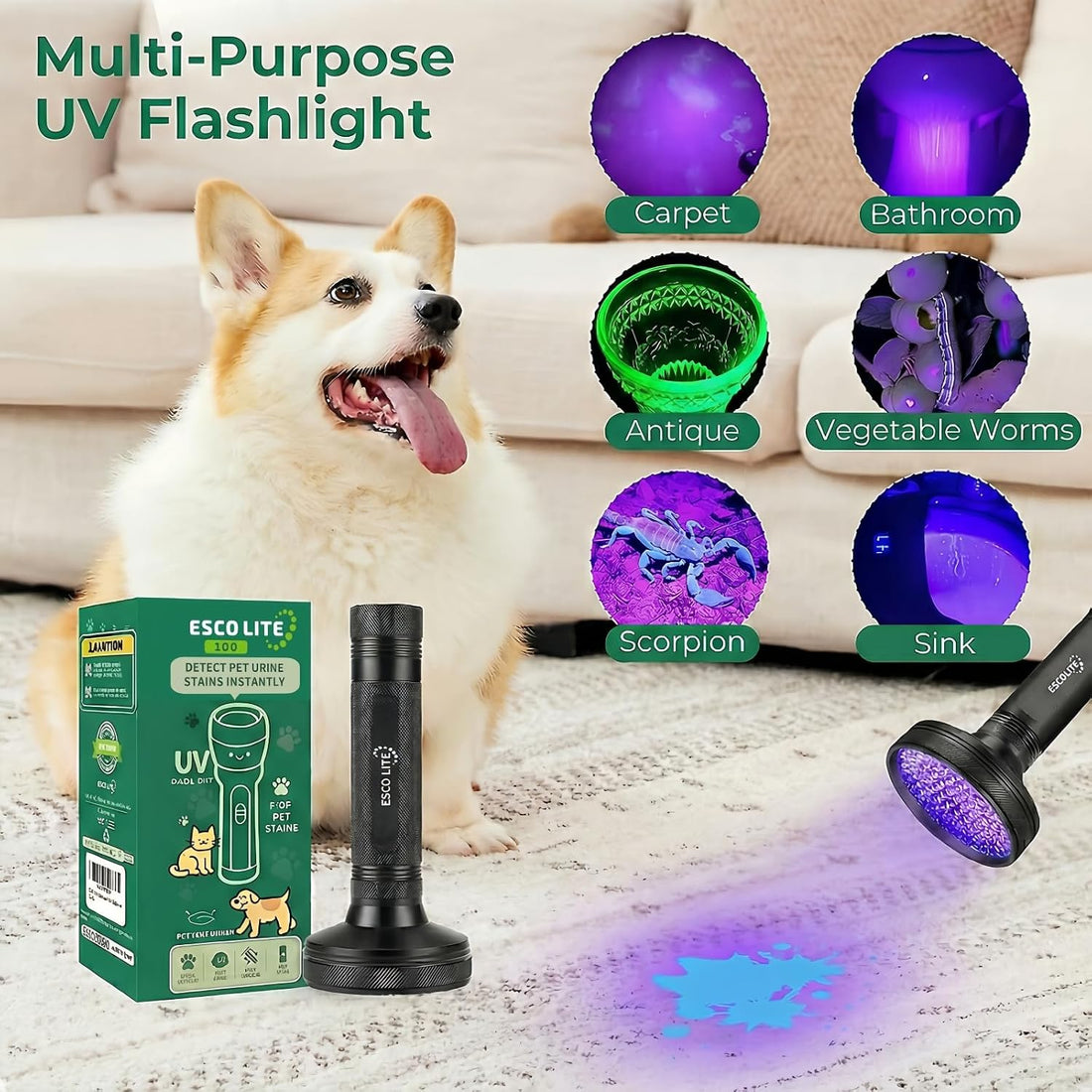 ESCO LITE UV Flashlight Black Light