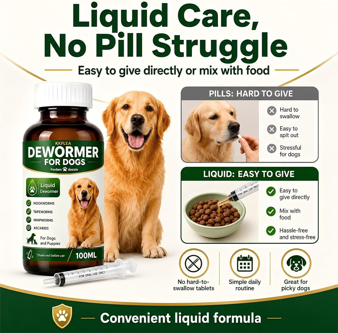 Dewormer for Dogs, Dog Dewormer Liquid, Safe for 6 Weeks and Older