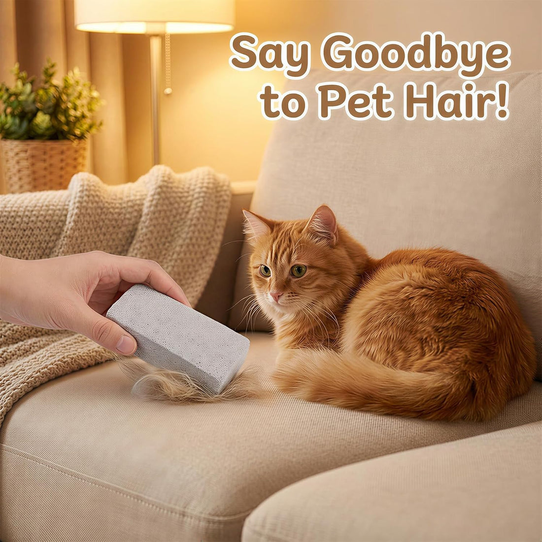 2 Pcs Pet Hair Remover Pumice Stone 3.74x2x1.6 in Dog Cat Fur