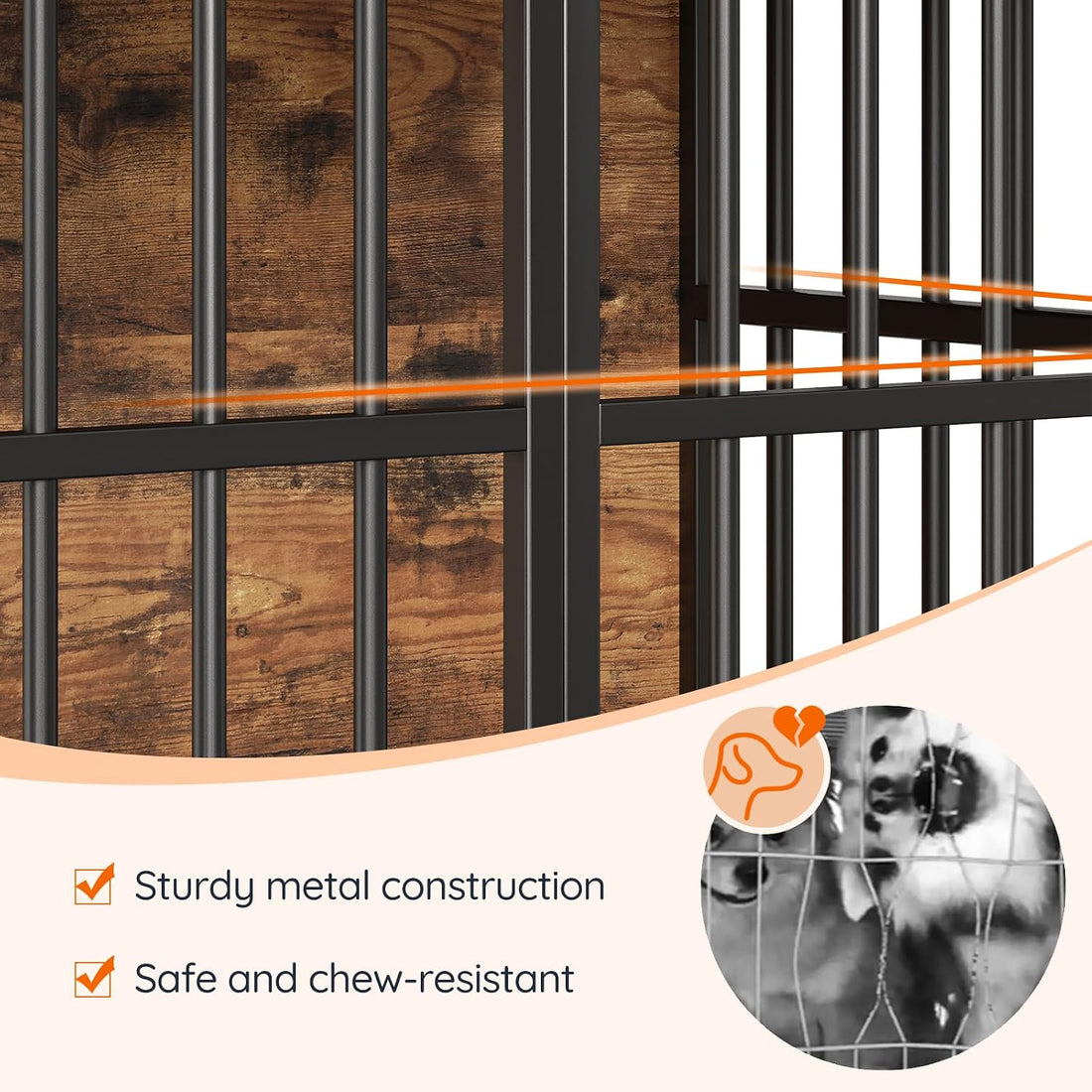 HOOBRO 38.6" Dog Crate Furniture, Wooden Dog Kennel Indoor