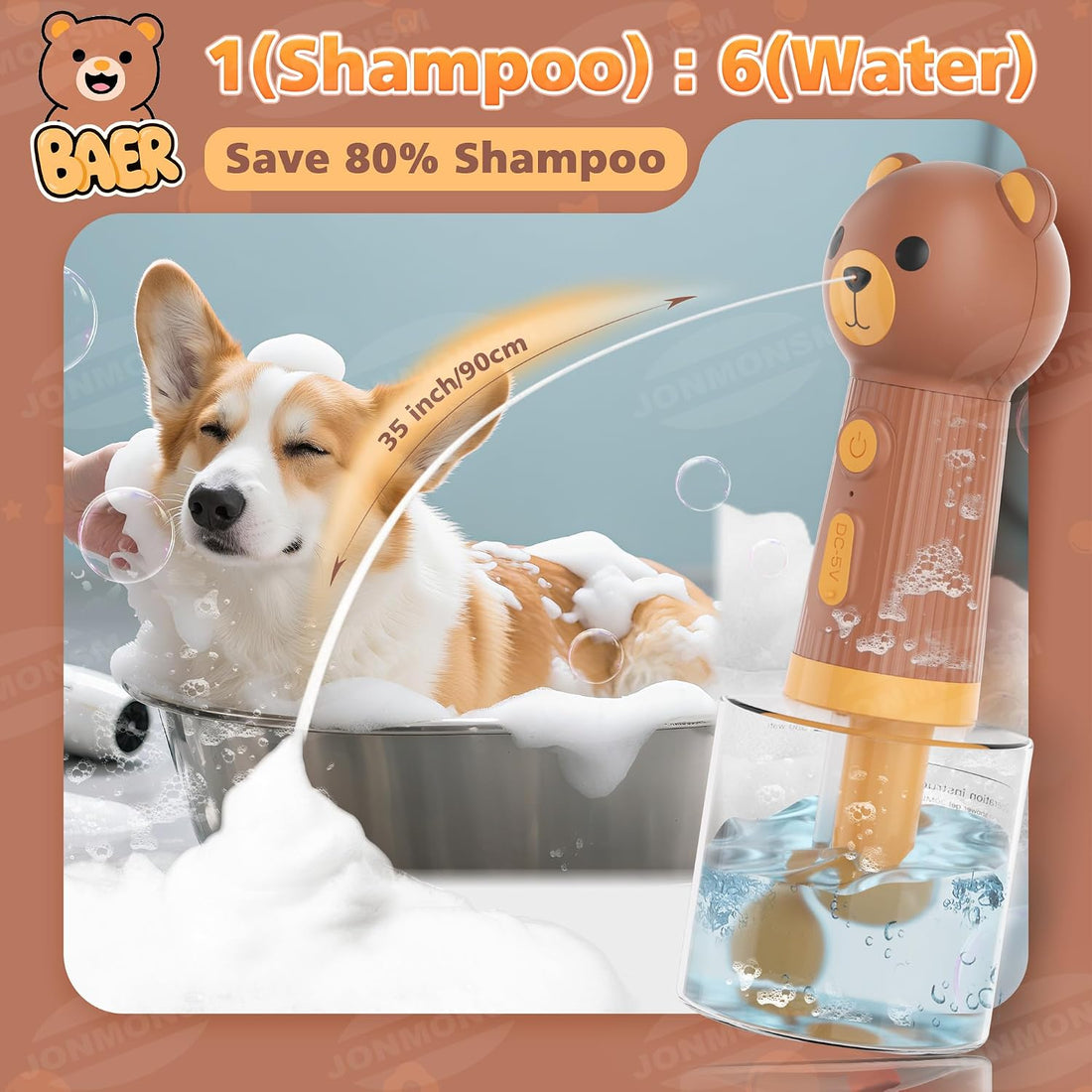 Dog Shampoo Foamer, Electric Dog Soap Dispenser