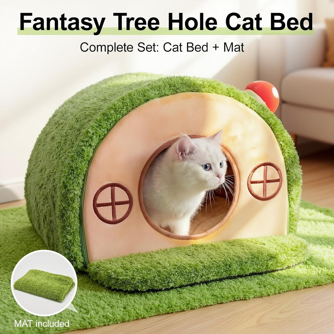 Mellownido Cat House for Indoor Cats - Cute Cat Bed Cave