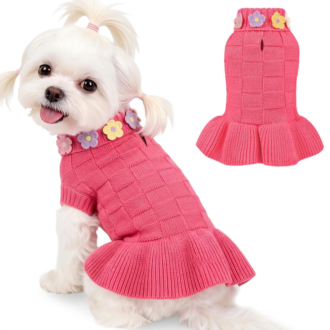 YUDODO Dog Sweater Dress for Small Dogs Girl