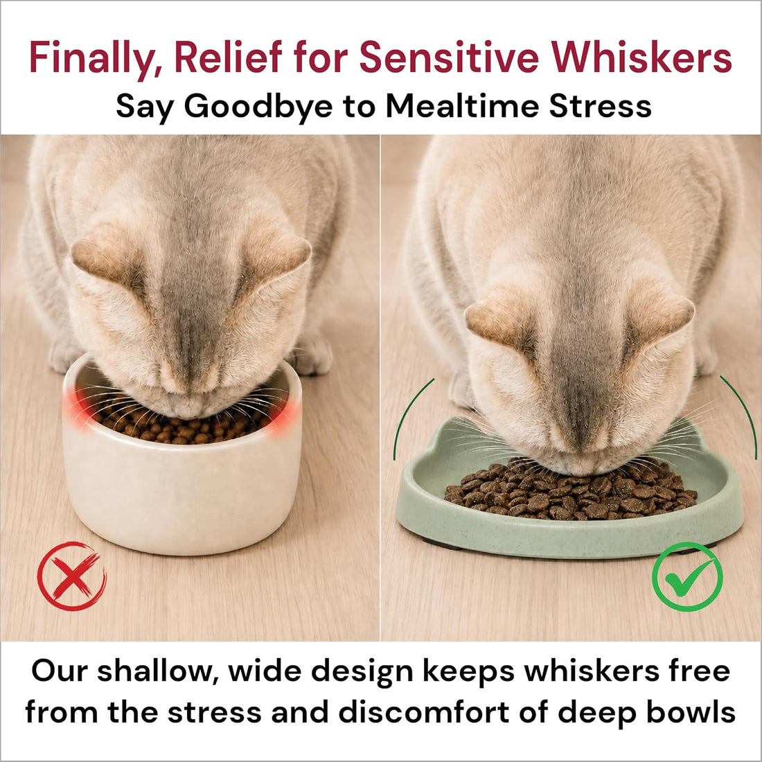 7 Ruby Road Anti Whisker Fatigue Cat Bowls Set of 2