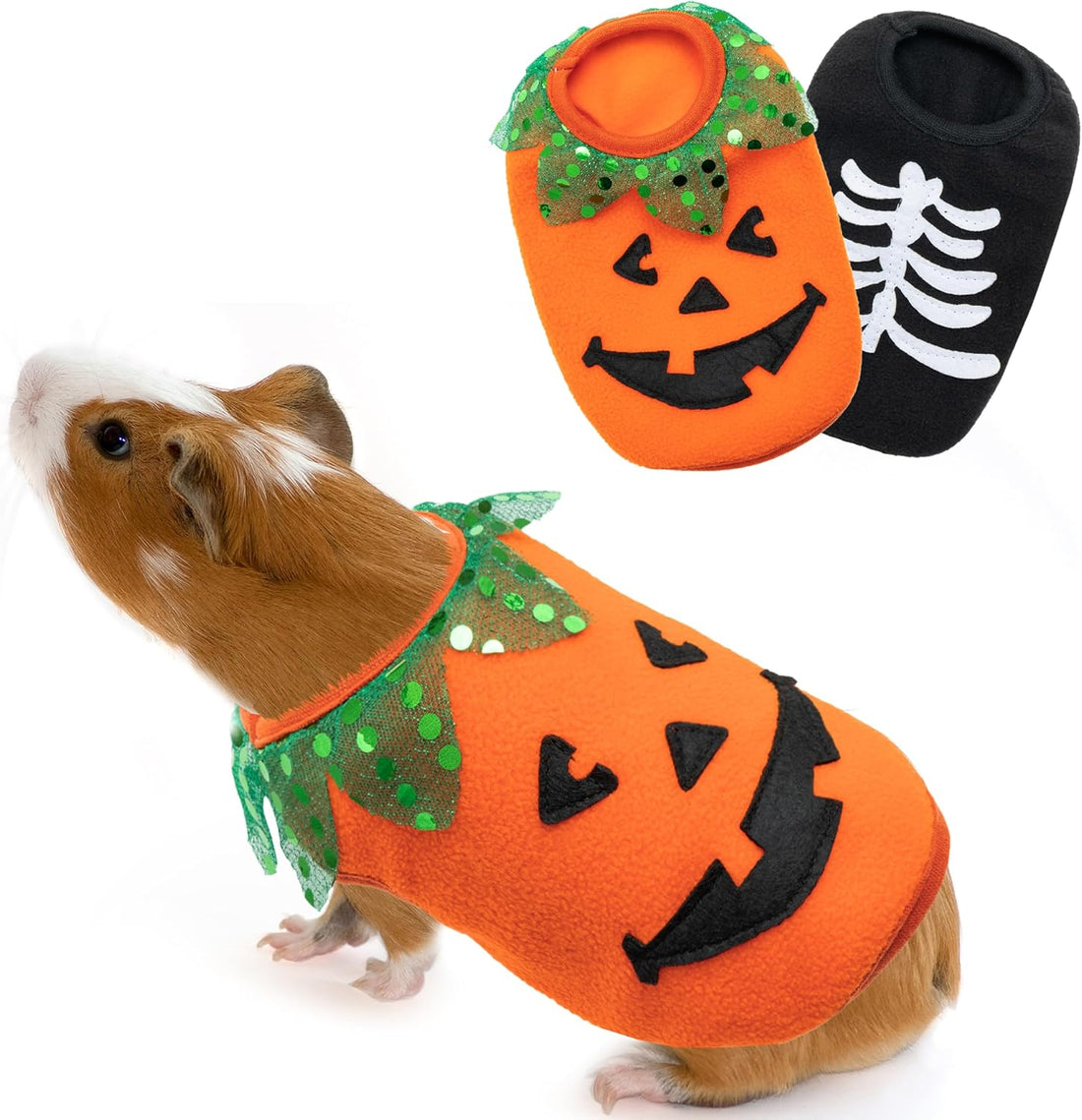 Halloween Guinea Pig Clothes, 2 Pack Soft Small Pet Vest Outfits