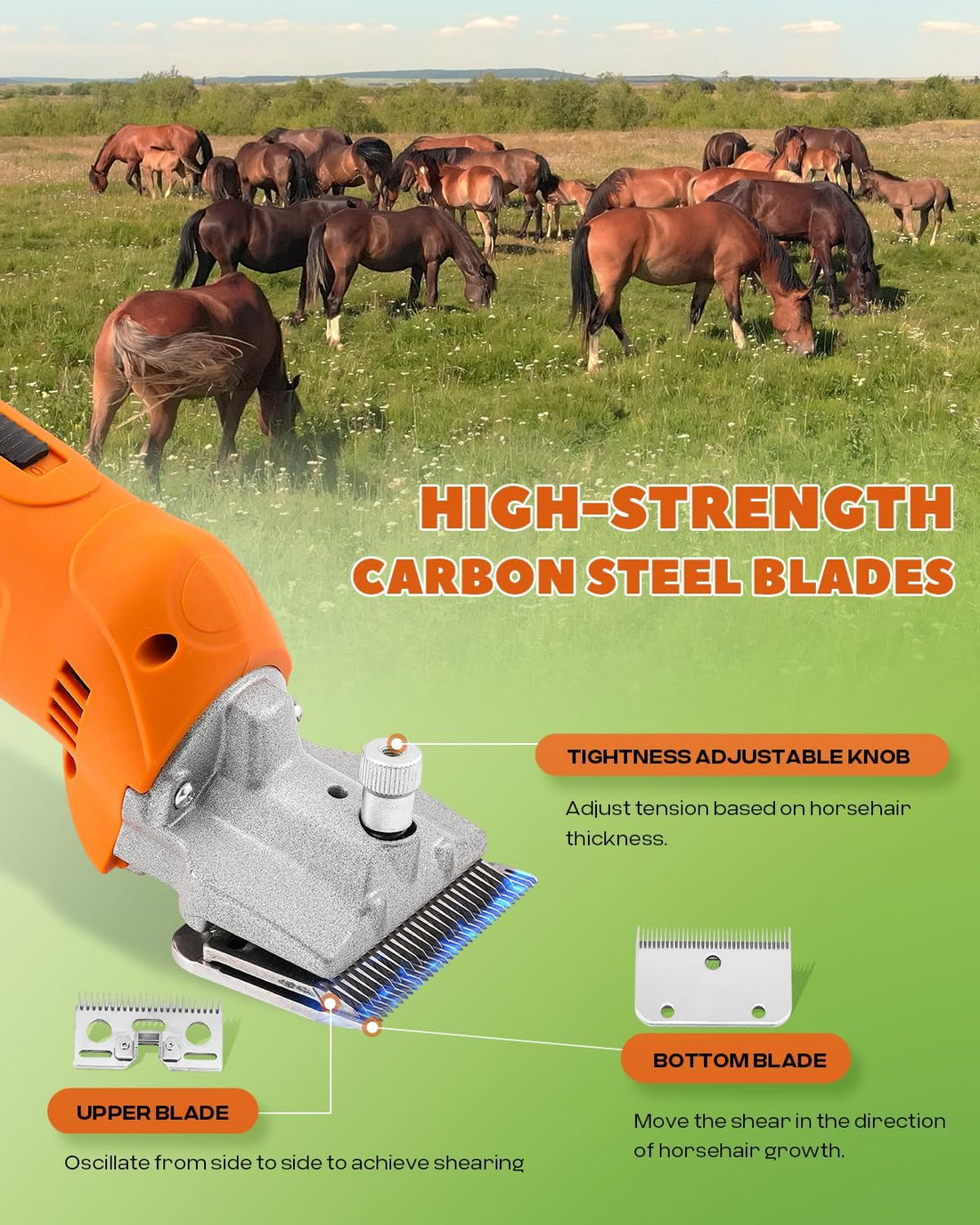 Cordless Horse Clippers for Ponies, Cattle & Large Dogs