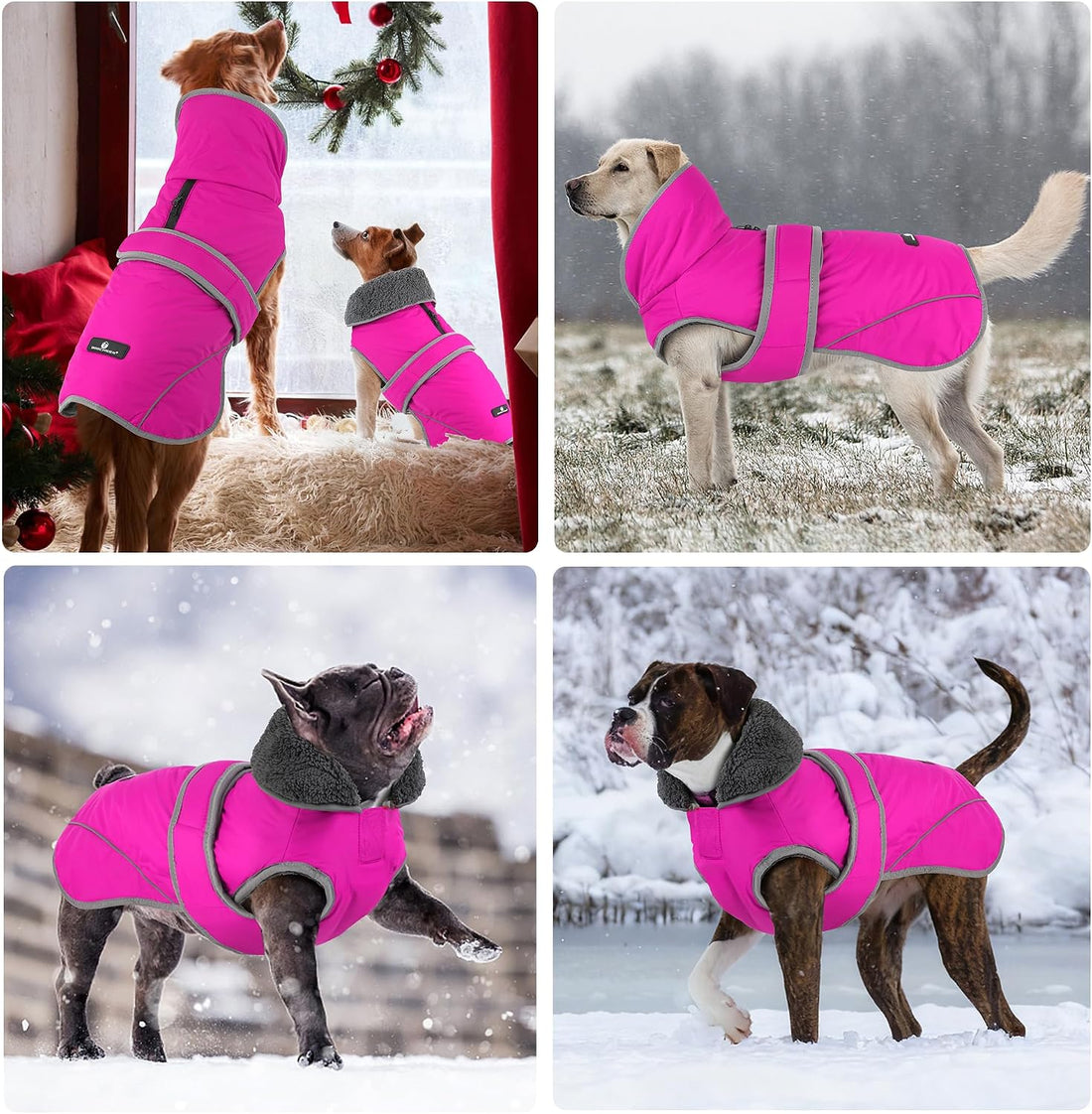 Dogcheer Dog Winter Coat, Waterproof Warm Dog Jacket with Adjustable