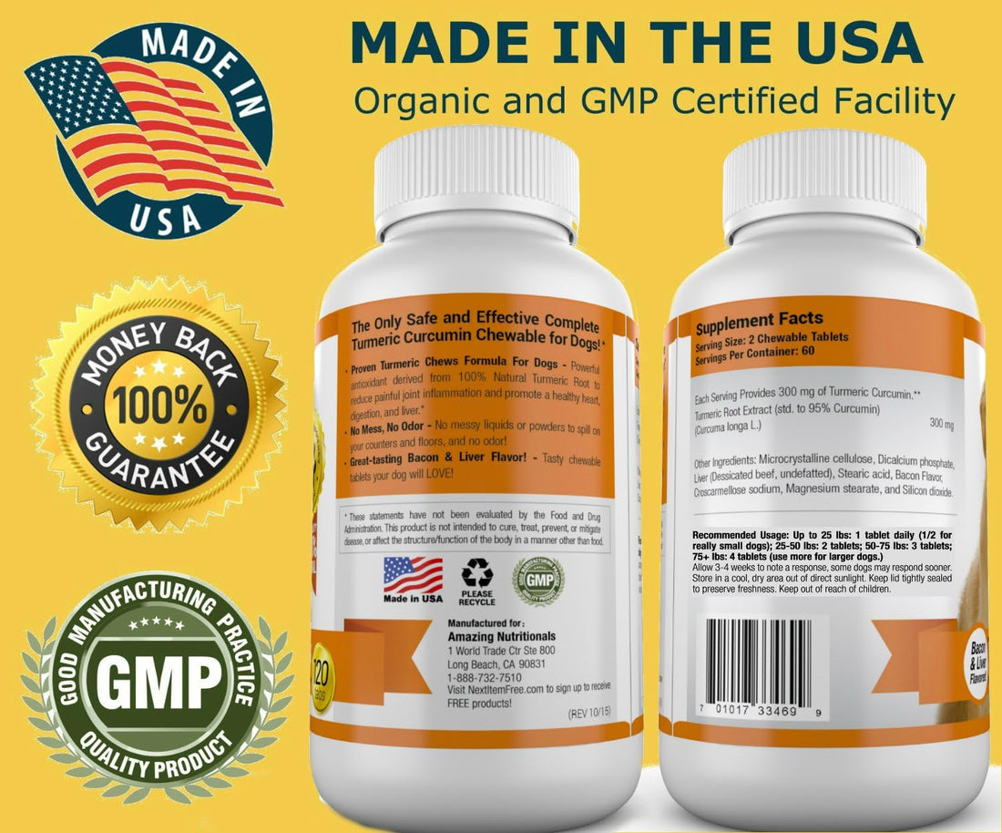 Amazing Turmeric for Dogs Curcumin Pet Antioxidant
