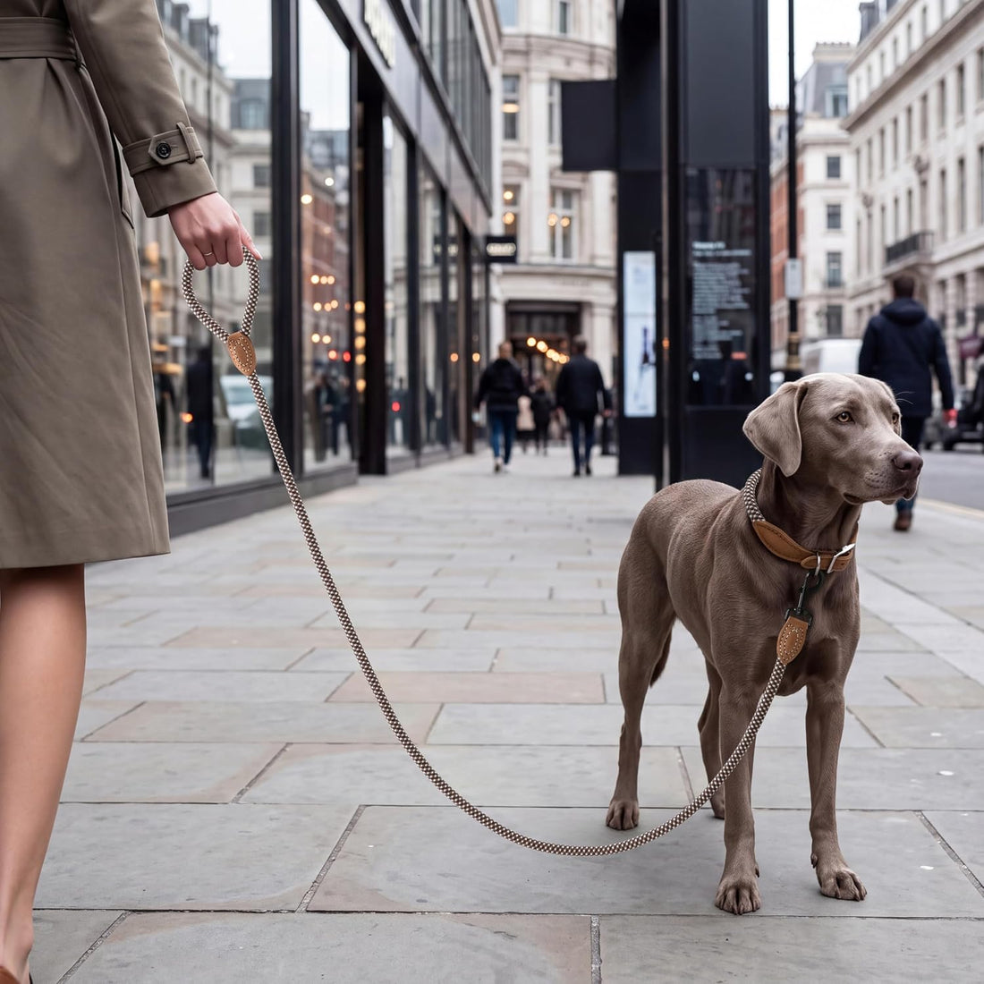 Mile High Life Rope Leash with Genuine Leather Connection