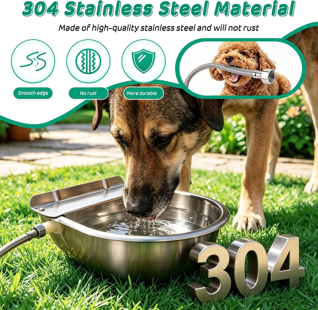 Automatic Livestock Waterer Bowl,304 Stainless Steel Float Valve Pet