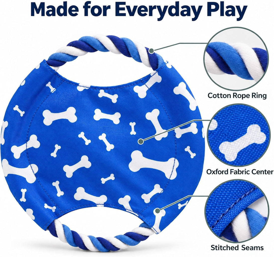 Dog Rope Flying Disc Toy with Squeaker
